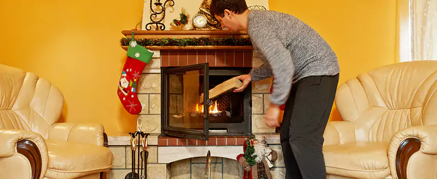 Rusted Metal Fireplace Restoration in Oakton, Virginia